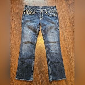 Womens Juniors Vigoss Jeans Sz 11/12 New York Boot Cut Tall 33" Flap Pockets. C